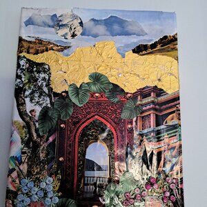 8x10 art collage original on canvas